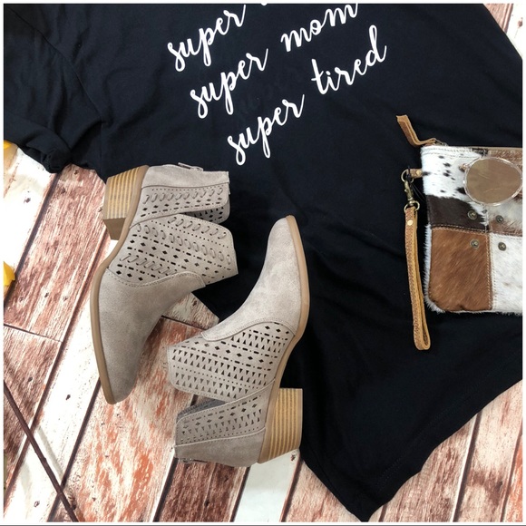 Taupe Low Heel Bootie - Picture 5 of 6